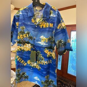 Men’s Gucci palm tree print bowling shirt size 52 made in Italy